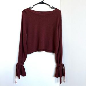 Wilfred Aritzia Emmy Sweater 100% Extra Fine Italian Merino Wool Rust